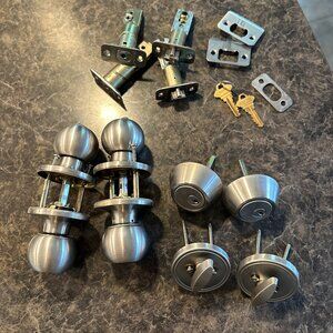 Schlage Cylinder Deadbolt and Keyed Entry Door Knob - 2 Pack